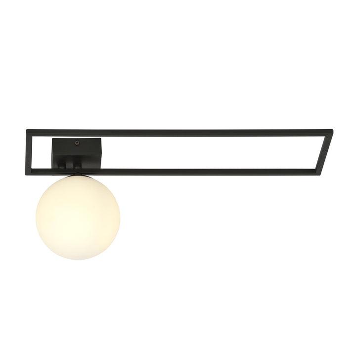 Plafoniera IMAGO 1B neagra cu abajur opal