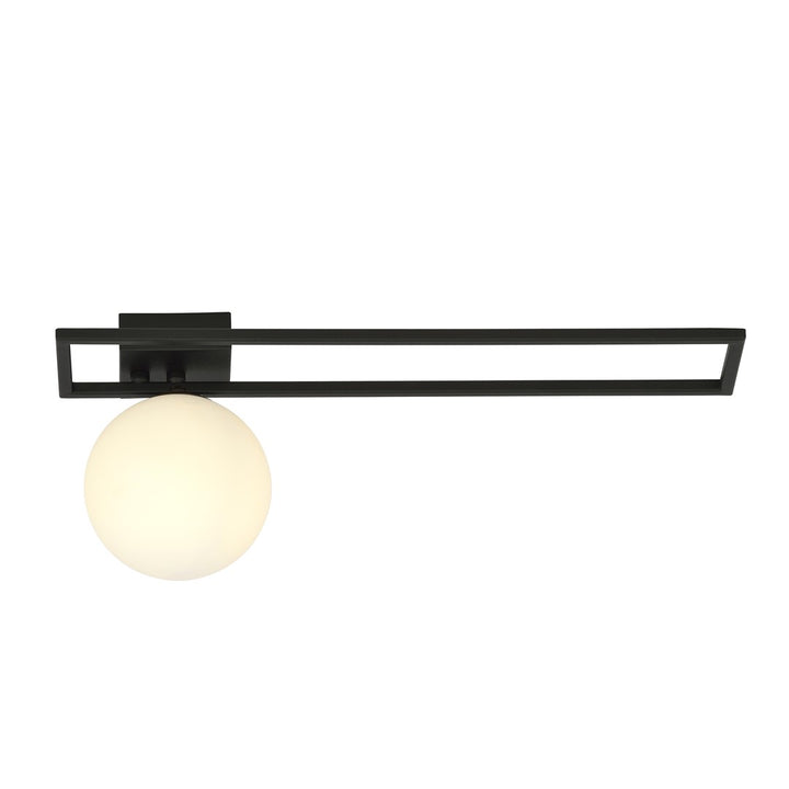 Plafoniera IMAGO 1C neagra cu abajur opal
