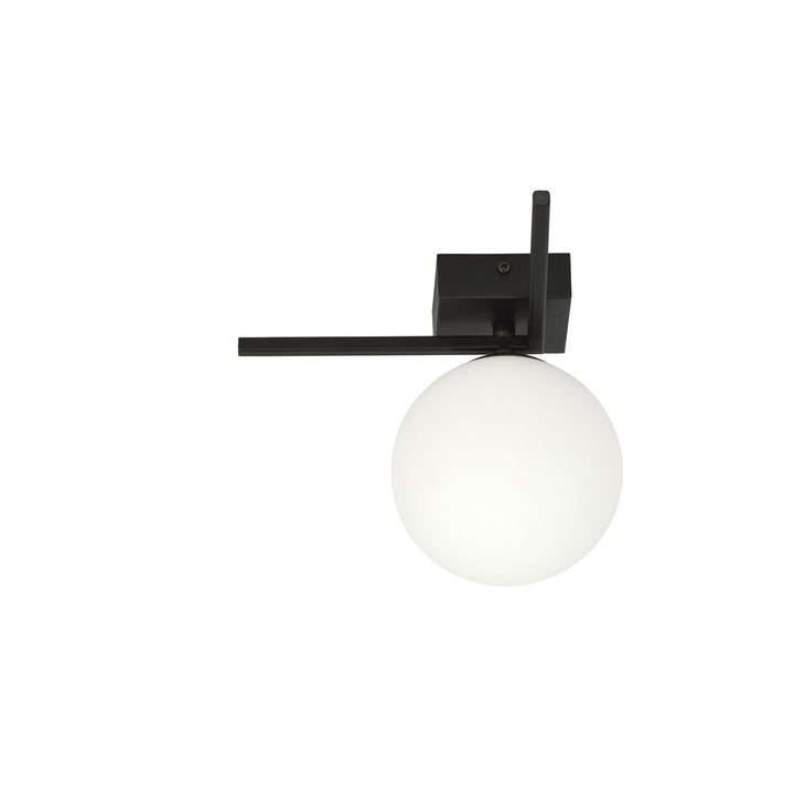 Plafoniera IMAGO 1G neagra cu abajur opal