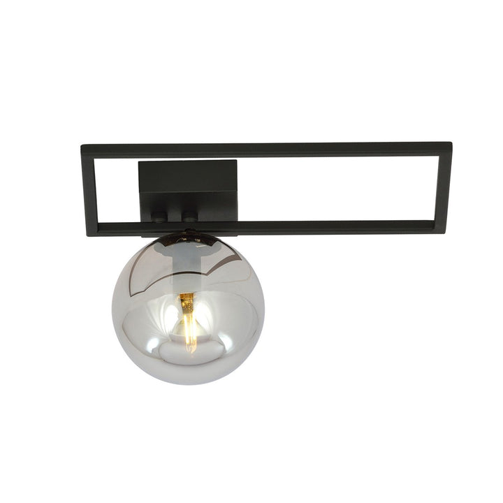 Plafoniera IMAGO 1D neagra cu abajur grafit