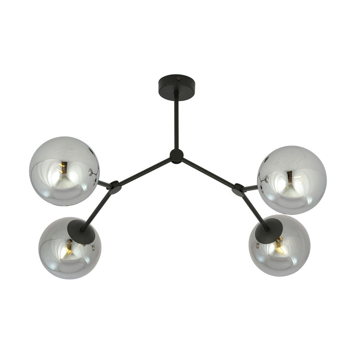 Plafoniera SPACE 4 neagra cu abajur grafit