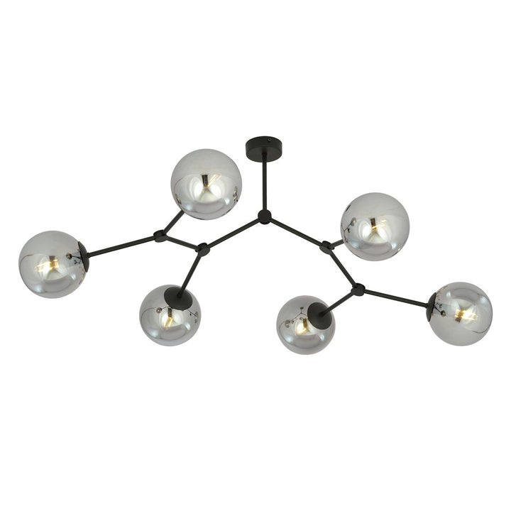 Plafoniera SPACE 6 neagra cu abajur grafit