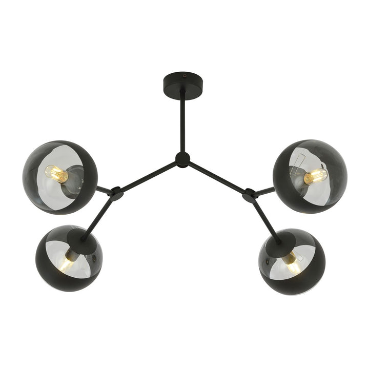 Plafoniera SPACE 4 neagra cu dungi