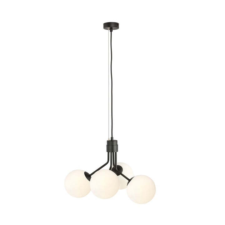 Lustra suspendata NOVA 4 neagra/opal