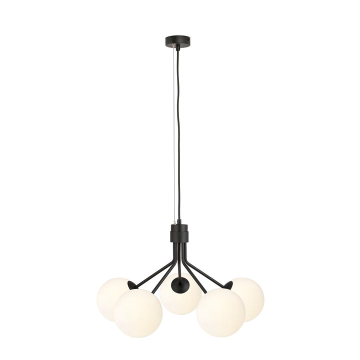 Lustra suspendata NOVA 5 neagra/opal