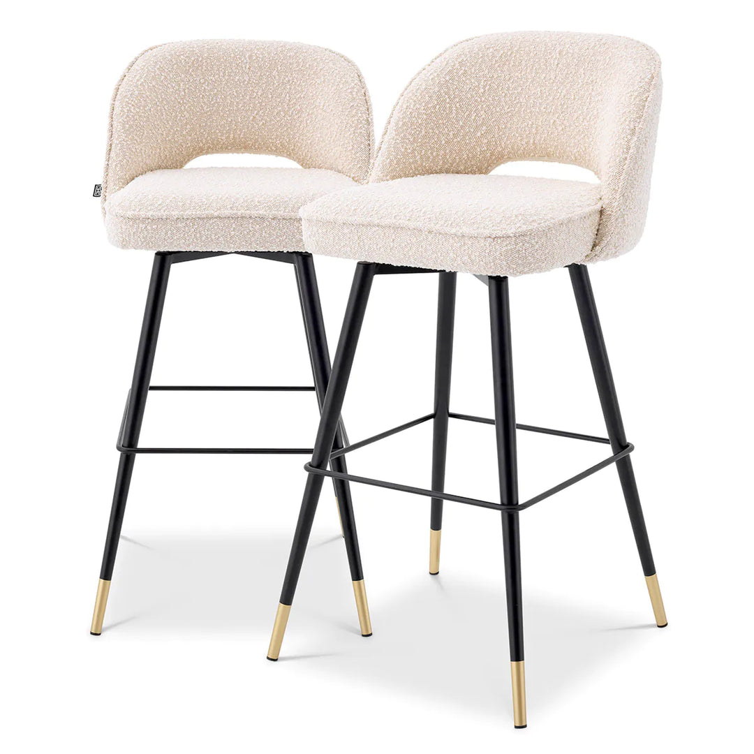 Set de doua scaune crem pentru bar Cliff by Eichholtz