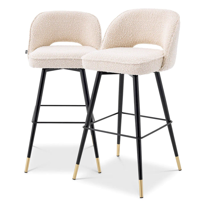 Set de doua scaune crem pentru bar Cliff by Eichholtz