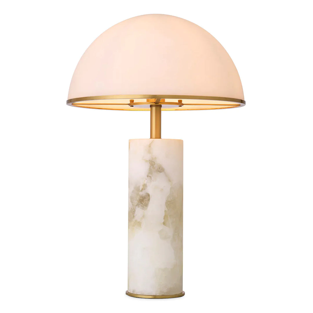 Lampa de masa cu abajur in forma de dom si baza de alabastru Vaneta by Eichholtz