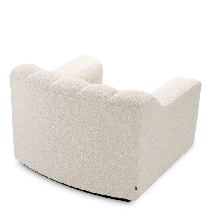 Fotoliu Kelly din Bouclé Cream și bază neagră by Eichholtz