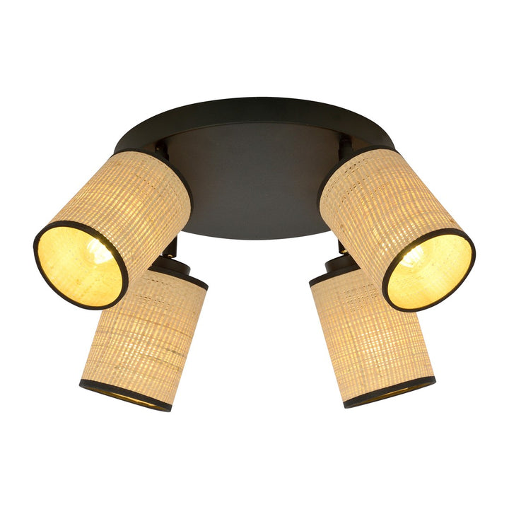 Plafoniera cu baza rotunda si 4 spoturi YOGA 4 PREMIUM BLACK
