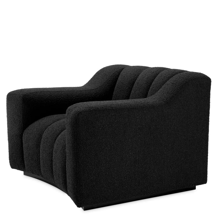 Fotoliu Kelly din Bouclé Black și bază neagră by Eichholtz