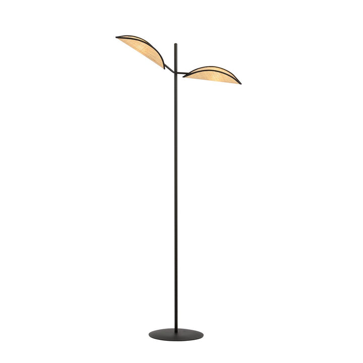 Lampa de podea VENE LP2 neagra si ratan