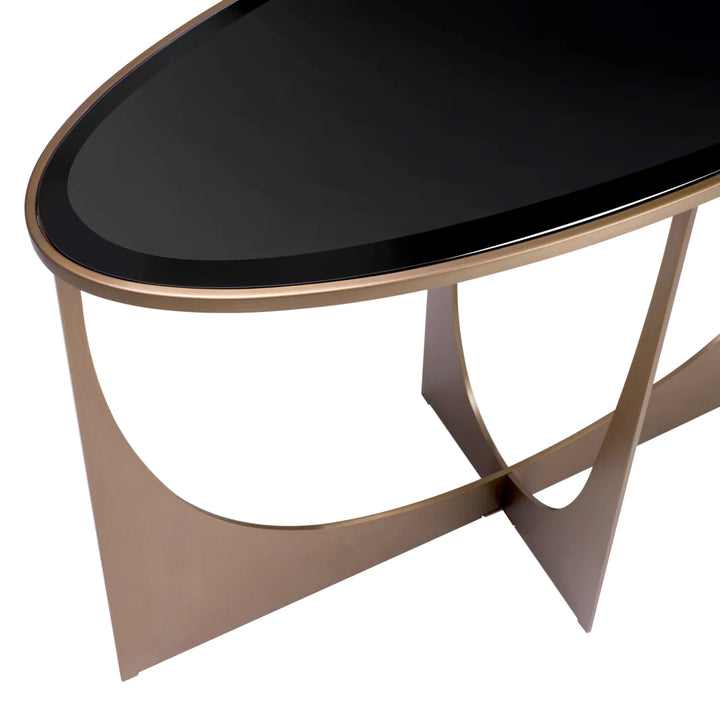 Consola Elegance cu sticla neagra si alama by Eichholtz