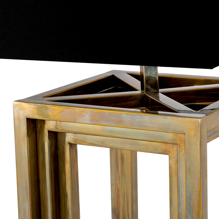 Lampa de masa cu baza rectangulara goala Menaggio by Eichholtz
