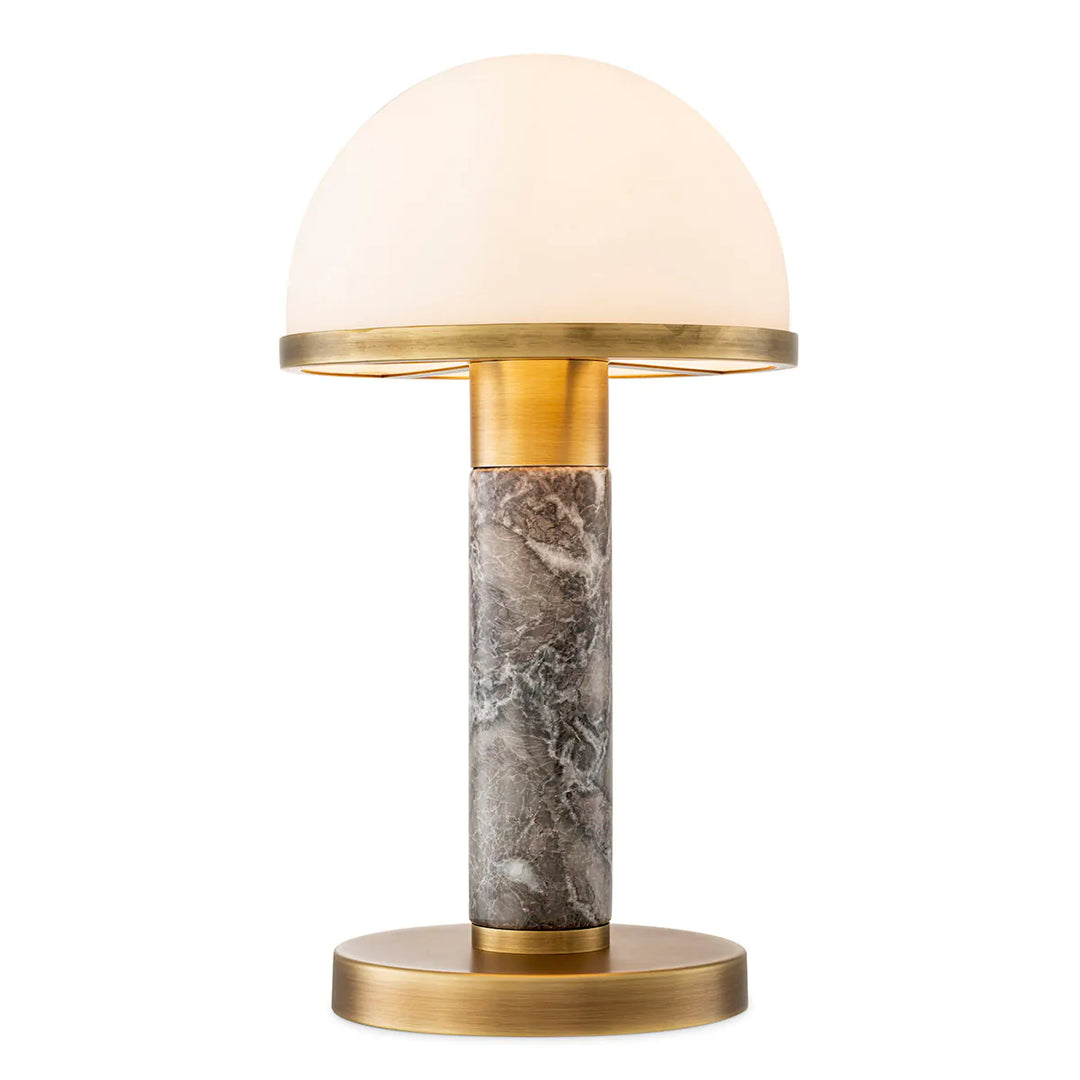 Lampa de masa cu abajur in forma de dom din sticla Ziegèl by Eichholtz