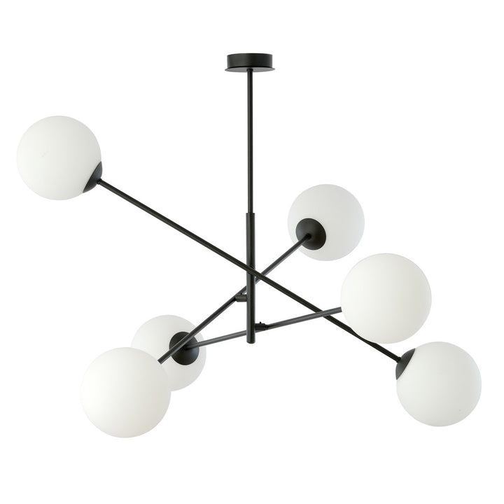 Lustra LINEAR 6 neagra/opal