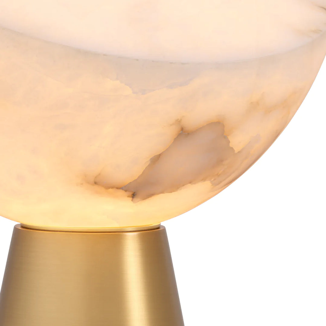 Lampa de masa cu abajur in forma de semiluna din alabastru Chamonix by Eichholtz