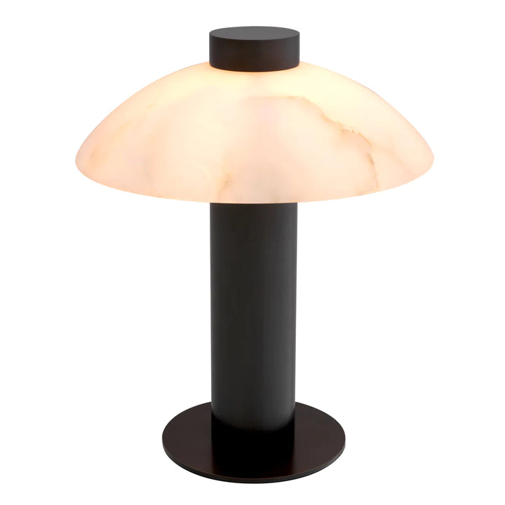 Lampa de masa neagra cu abajur din alabastru Châtel by Eichholtz