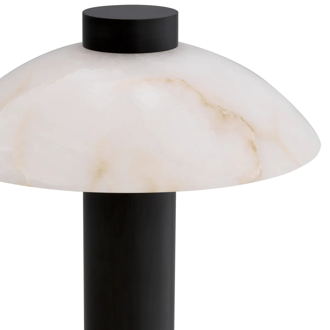 Lampa de masa neagra cu abajur din alabastru Châtel by Eichholtz