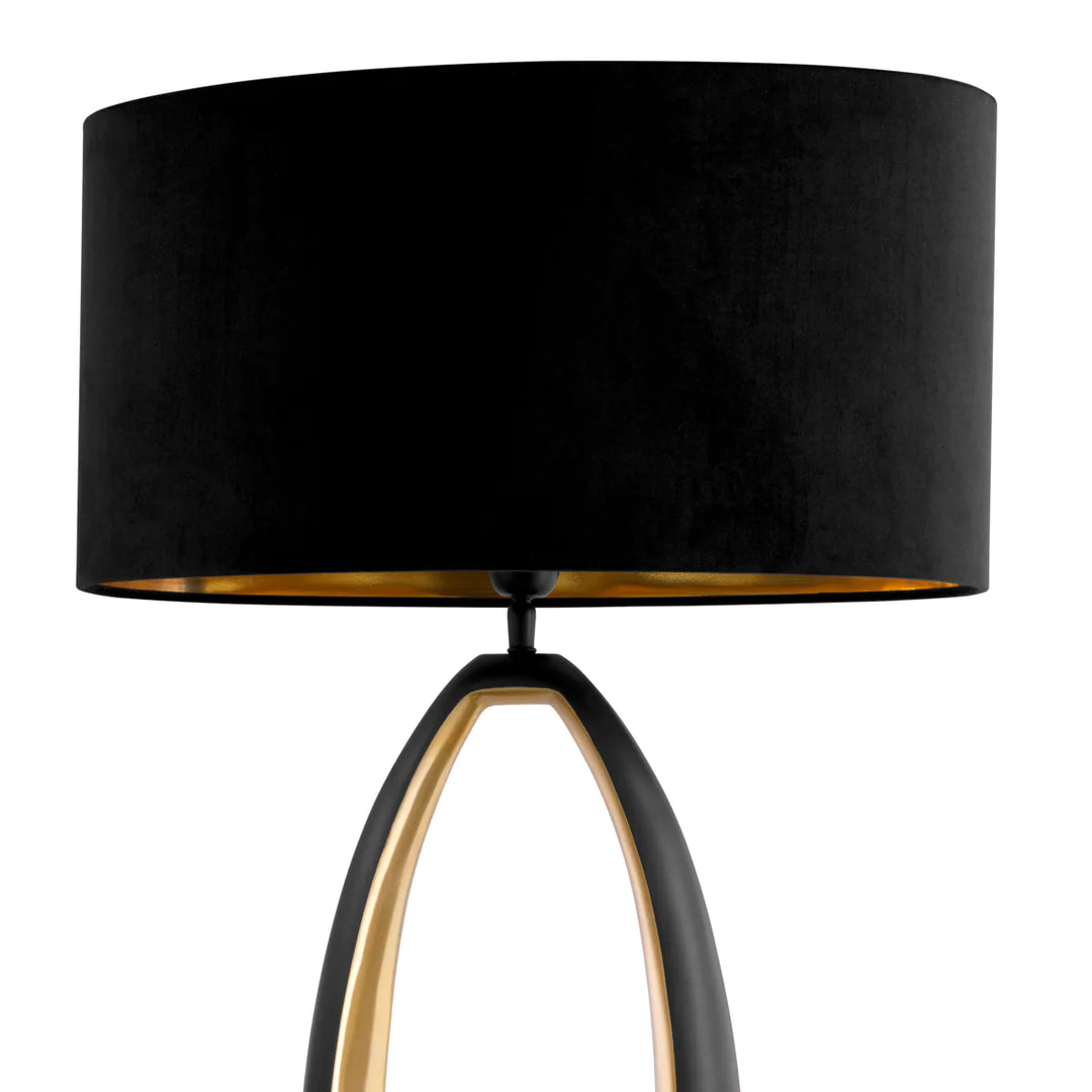 Lampa de masa cu abajur negru din catifea Volo by Eichholtz