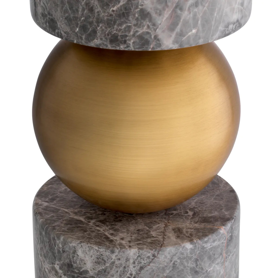 Lampa de masa cu marmura si sfere din alama antichizata Levy by Eichholtz