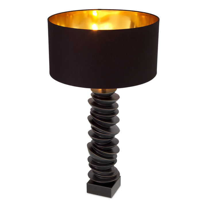 Lampa de masa neagra cu finisaj de bronz Lorieux by Eichholtz