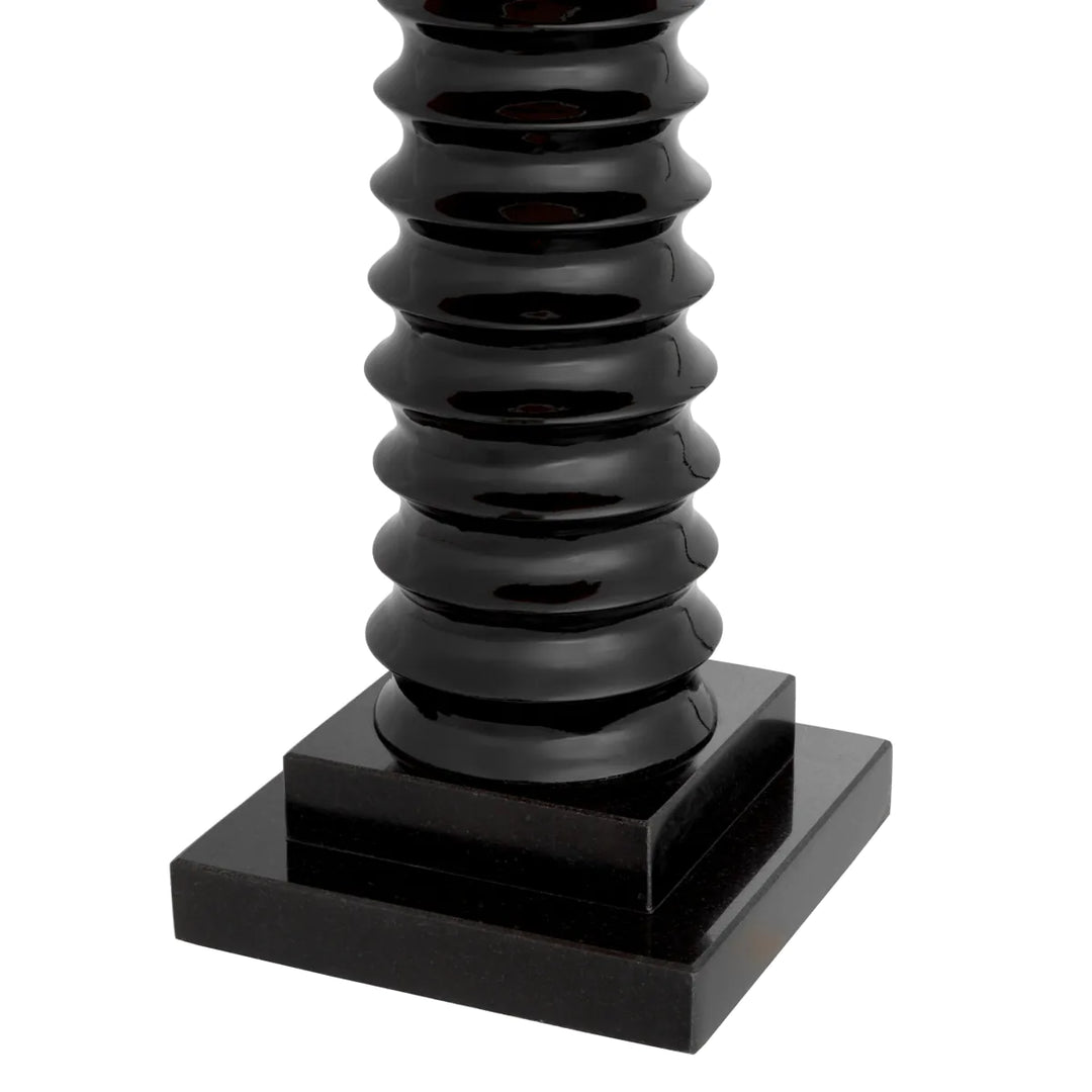Lampa de masa cu lemn si baza de granit negru Callao by Eichholtz