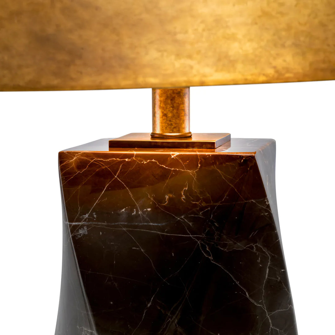 Lampa de masa cu marmura si abajur metalic Camelia by Eichholtz
