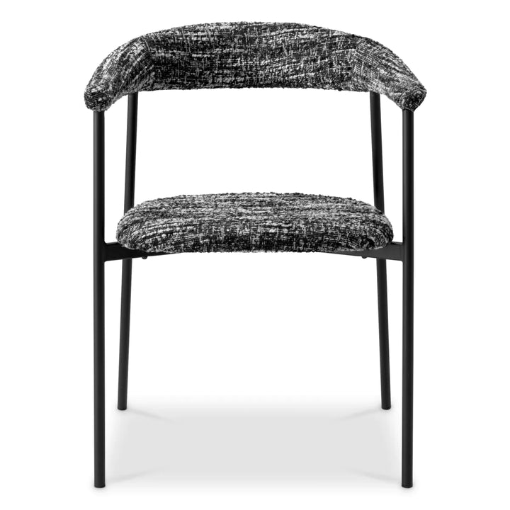 Set de 2 scaune de dining Julio cu tapițerie Bouclé Sonata Black by Eichholtz
