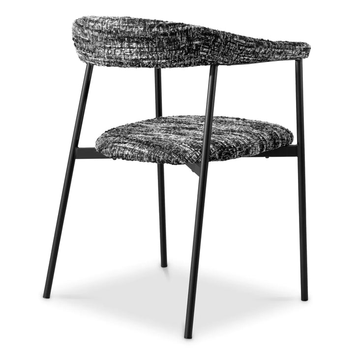 Set de 2 scaune de dining Julio cu tapițerie Bouclé Sonata Black by Eichholtz