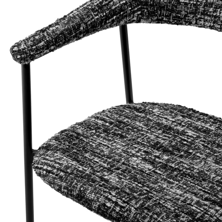 Set de 2 scaune de dining Julio cu tapițerie Bouclé Sonata Black by Eichholtz