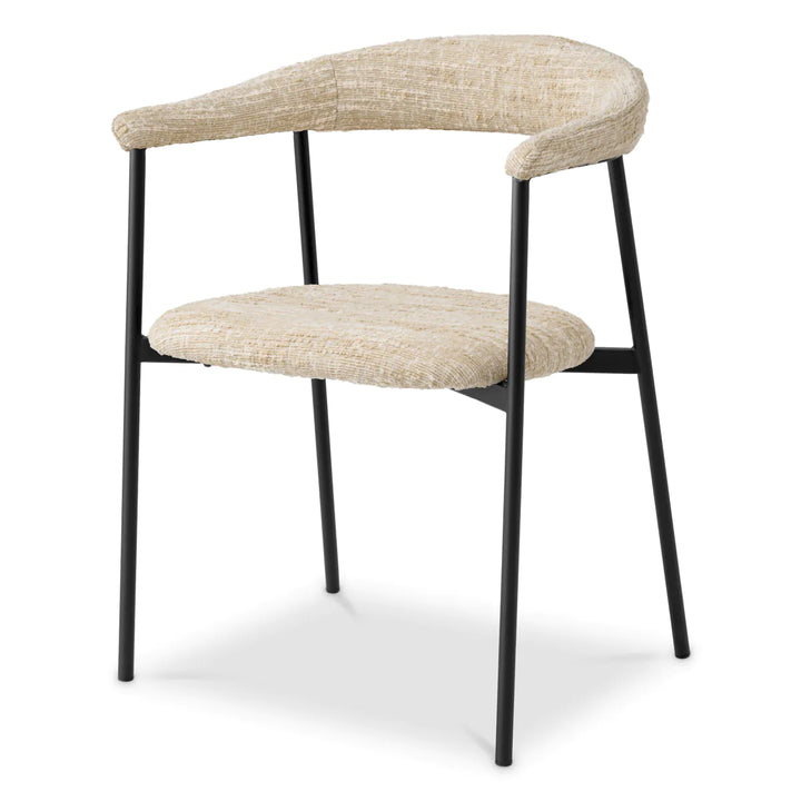 Set de 2 scaune de dining Julio cu tapițerie Bouclé Sonata Crem by Eichholtz