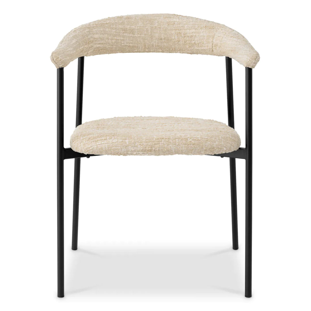 Set de 2 scaune de dining Julio cu tapițerie Bouclé Sonata Crem by Eichholtz