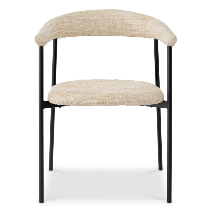 Set de 2 scaune de dining Julio cu tapițerie Bouclé Sonata Crem by Eichholtz