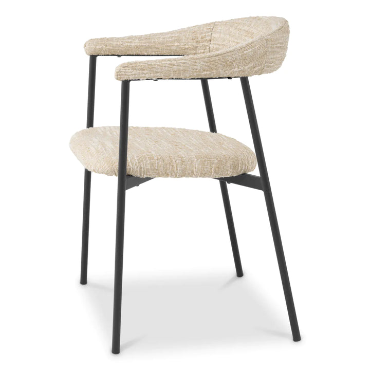 Set de 2 scaune de dining Julio cu tapițerie Bouclé Sonata Crem by Eichholtz