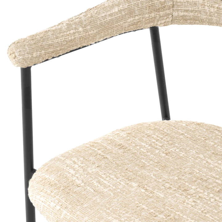 Set de 2 scaune de dining Julio cu tapițerie Bouclé Sonata Crem by Eichholtz