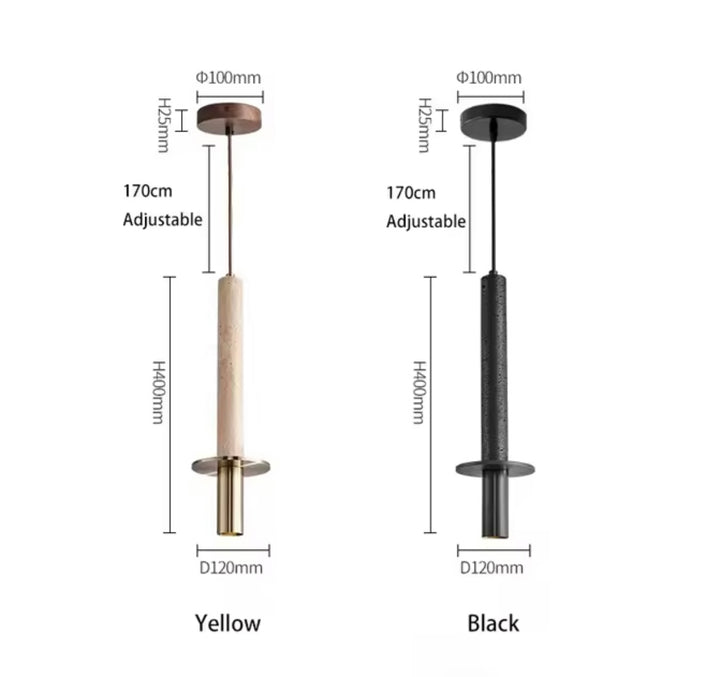 Pendul led design travertin Japandi