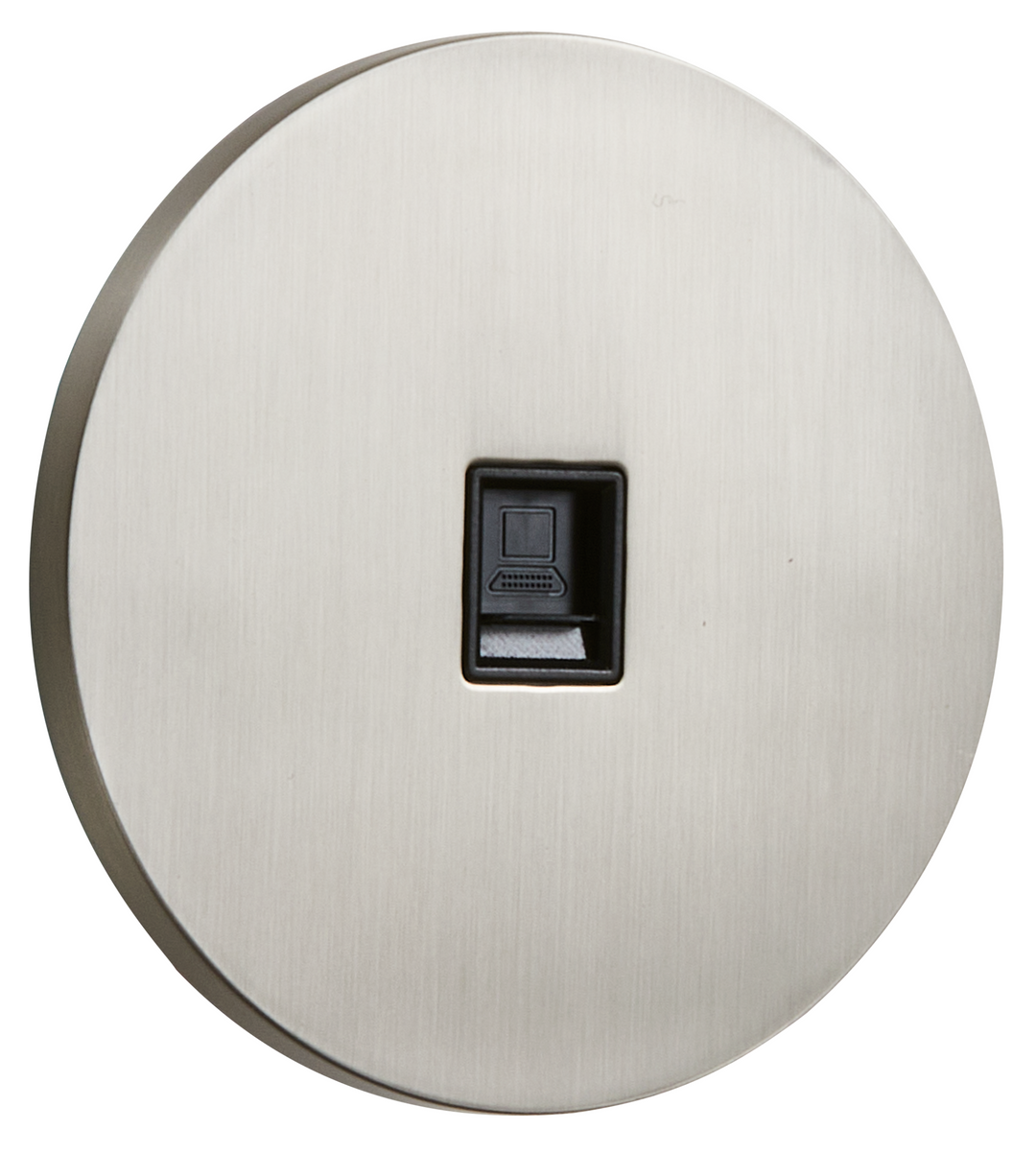 Priza rotunda RJ45 nichel periat