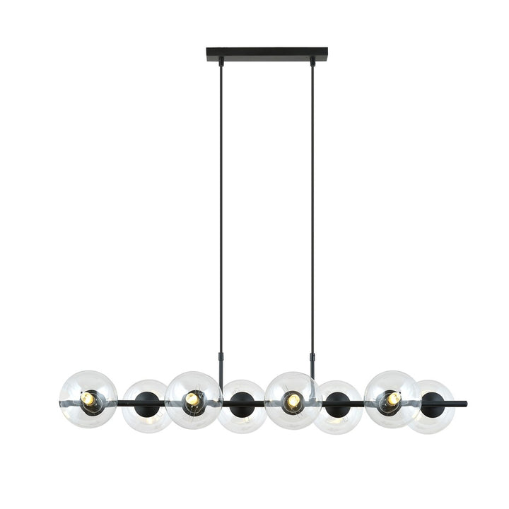 Lustra suspendata RORY 8 cu abajur transparent