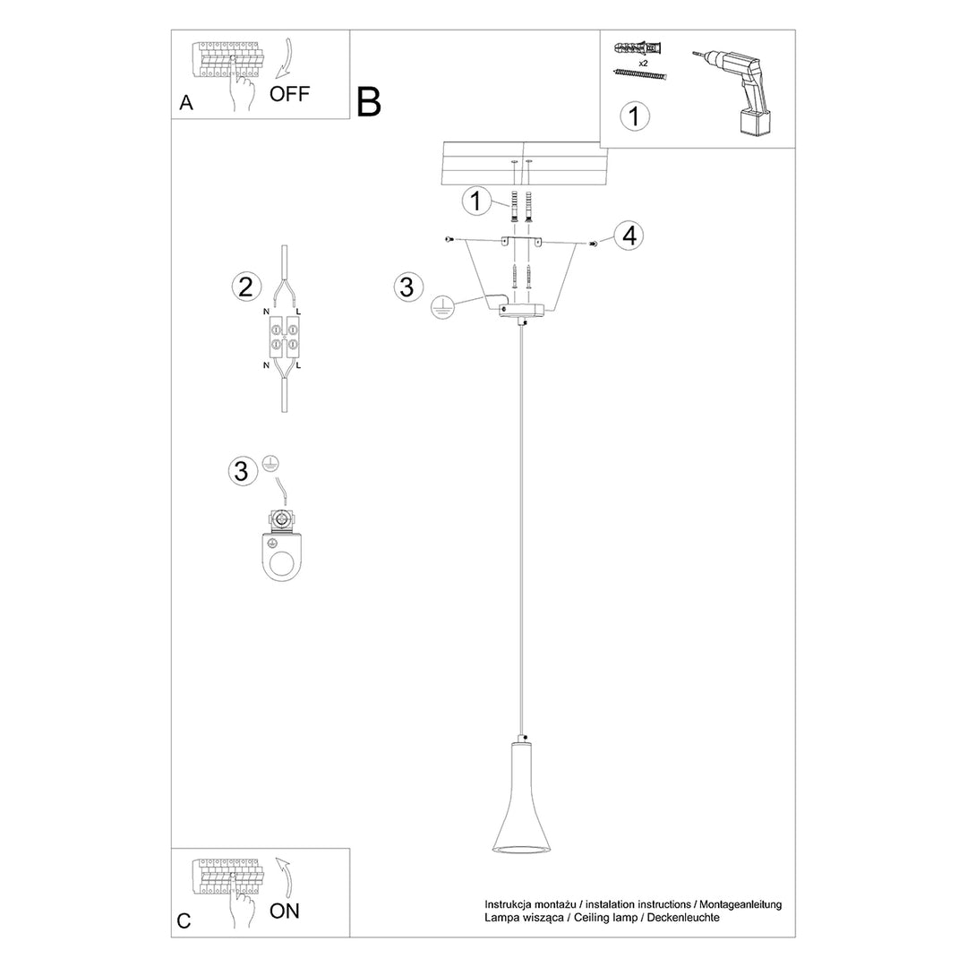 Lampa suspendata REA 1 beton SL.1223