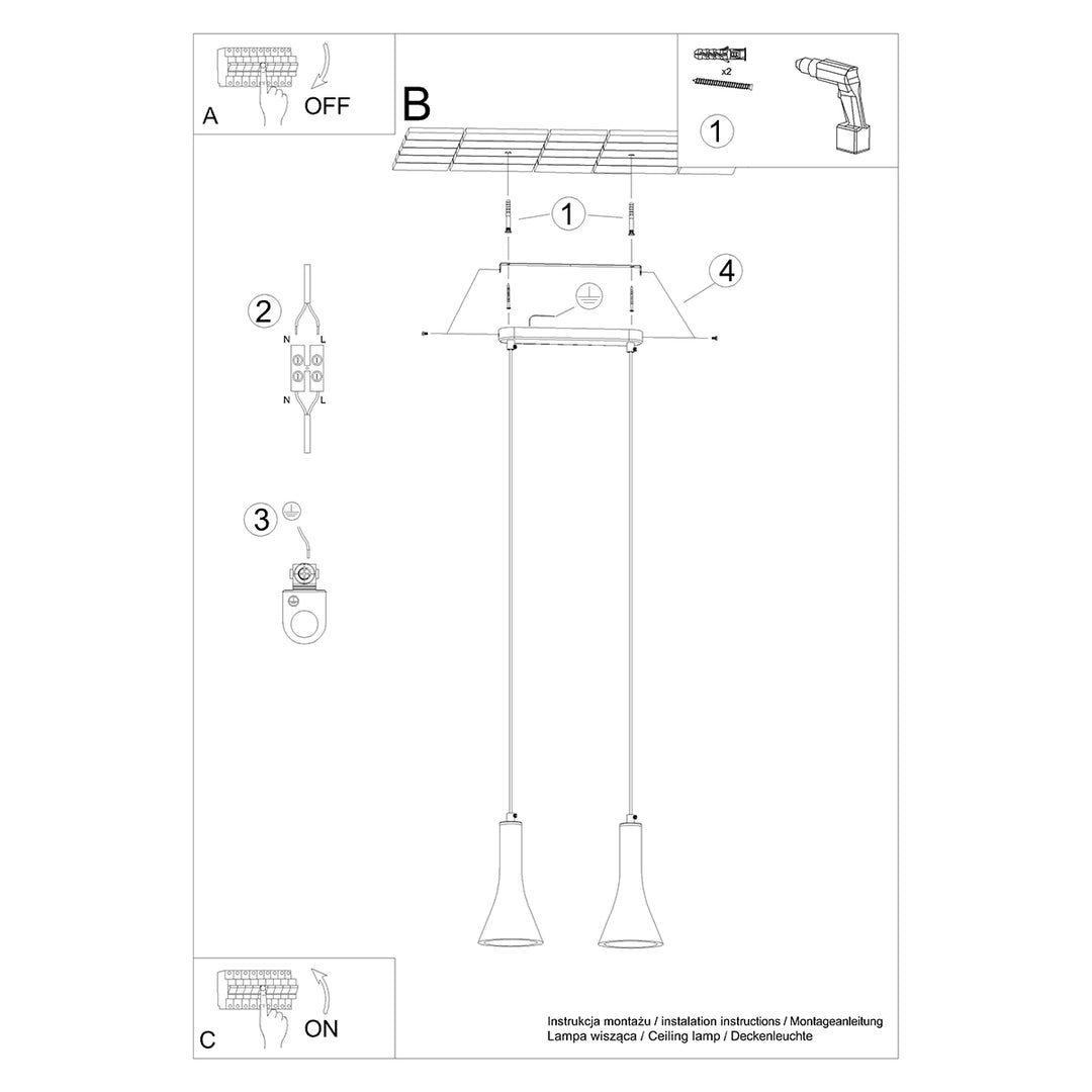 Lampa suspendata REA 2 beton SL.1224