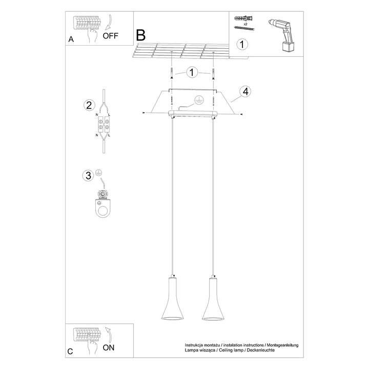 Lampa suspendata REA 2 beton SL.1224