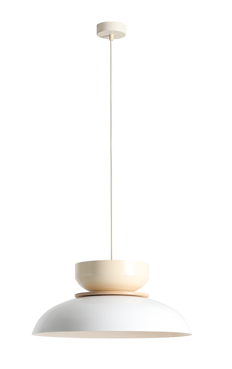 Lampa suspendata ALDO LIGHT Alba GLOSS + CREAM (47+ 23+ wood)
