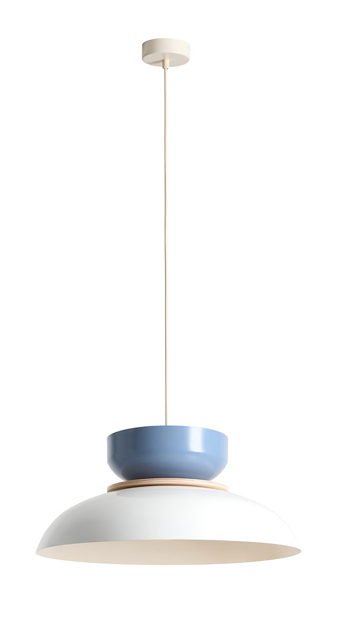 Lampa suspendata ALDO LIGHT Alba GLOSS + DUSTY BLUE (47+ 23+ wood)
