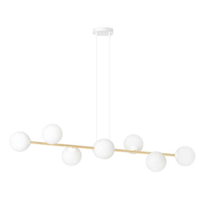 Lustra suspendata GRAVITY 8  alba auriu