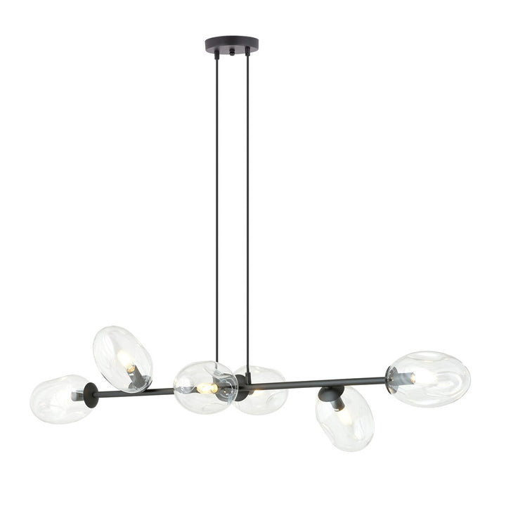 Plafoniera PANDORA 6 neagra cu abajur transparent