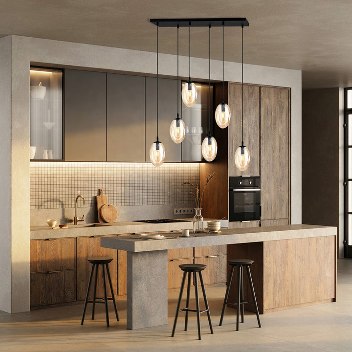 Lustra suspendata ASTRAL 6 BL chihlimbar