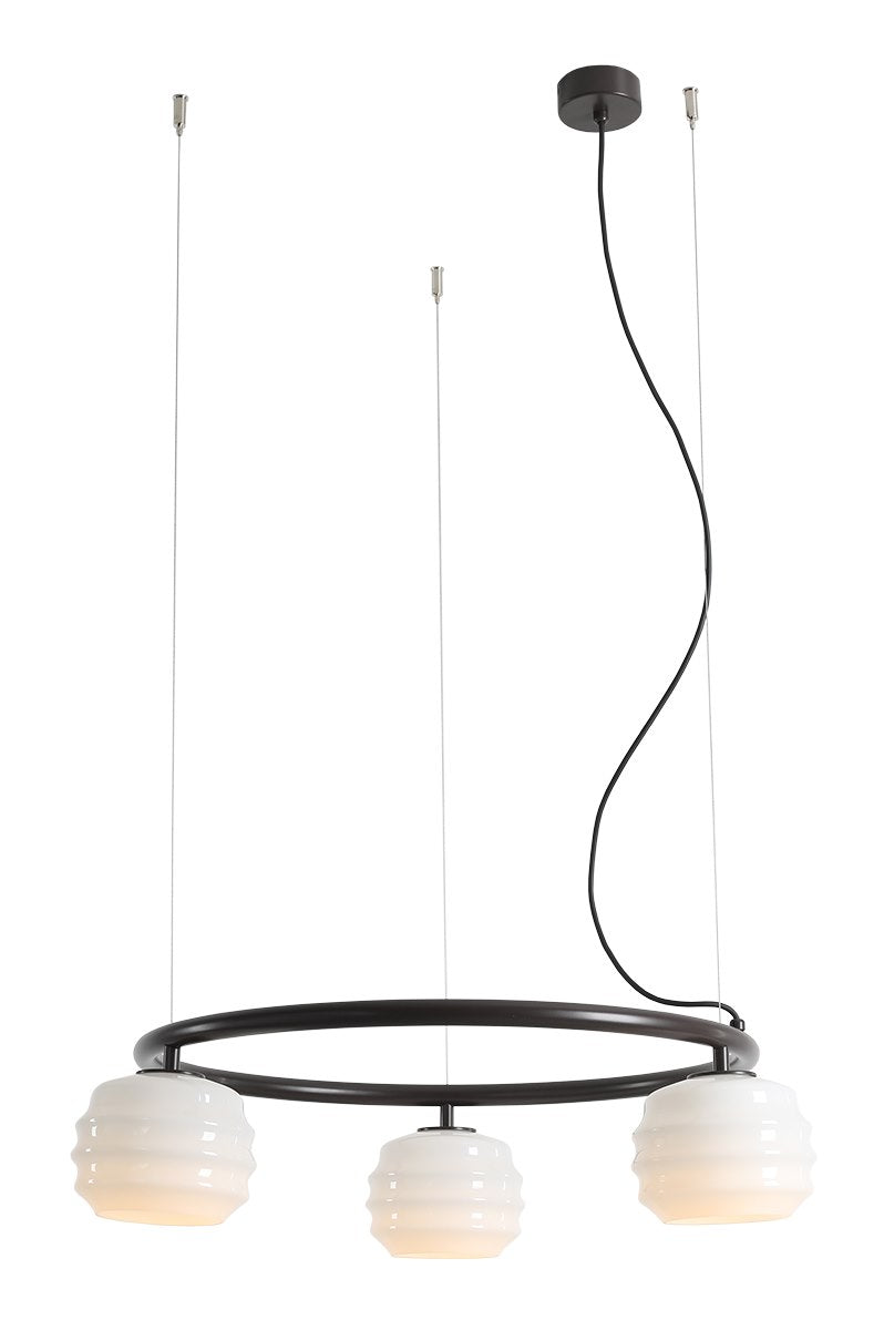Lampa suspendata PUFF 3 RING MOKKA