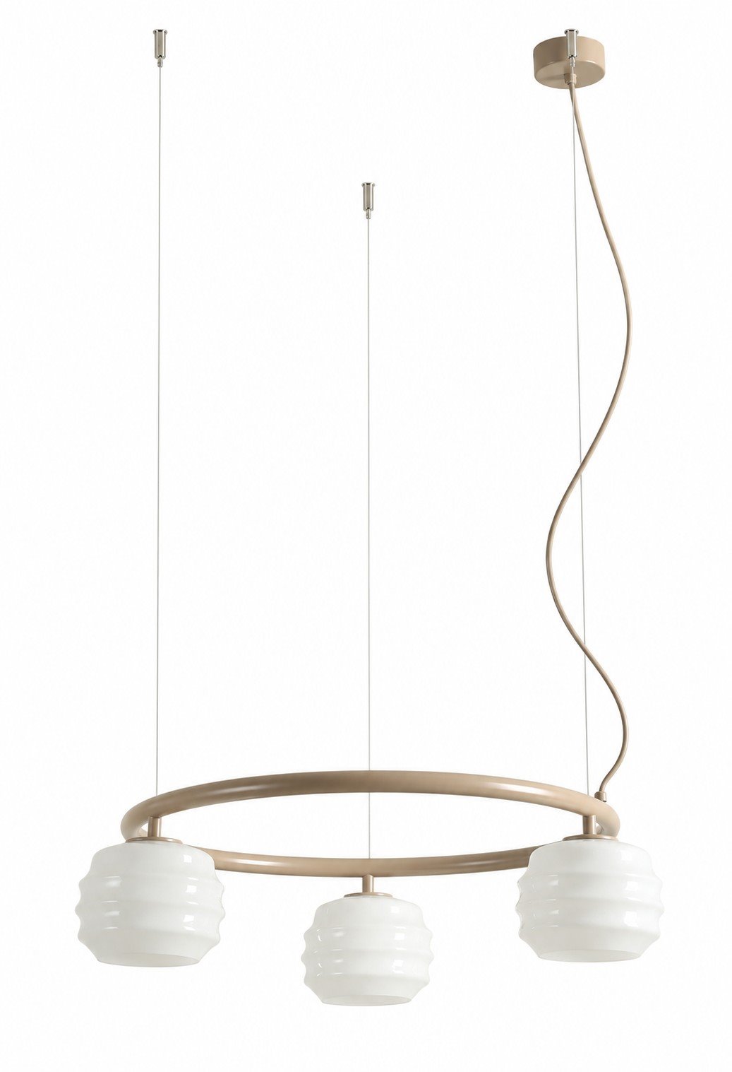 Lampa suspendata PUFF 3 RING BEIGE