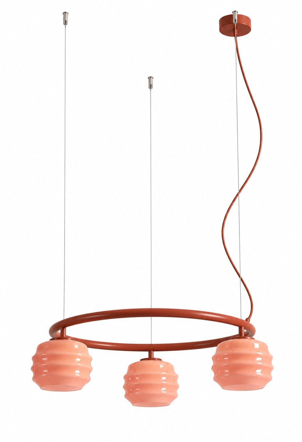 Lampa suspendata PUFF GLAZE 3 RING TERRA